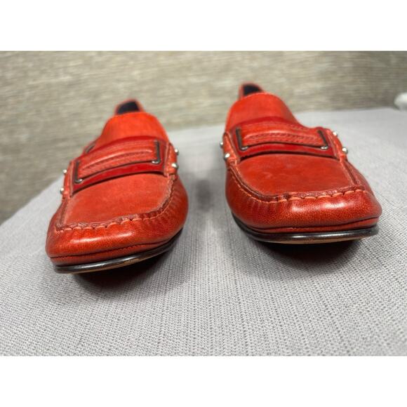 Cole Haan Shoes Mens Size 11 Red Leather Studded Loafers Slip On Square Toe main image 4